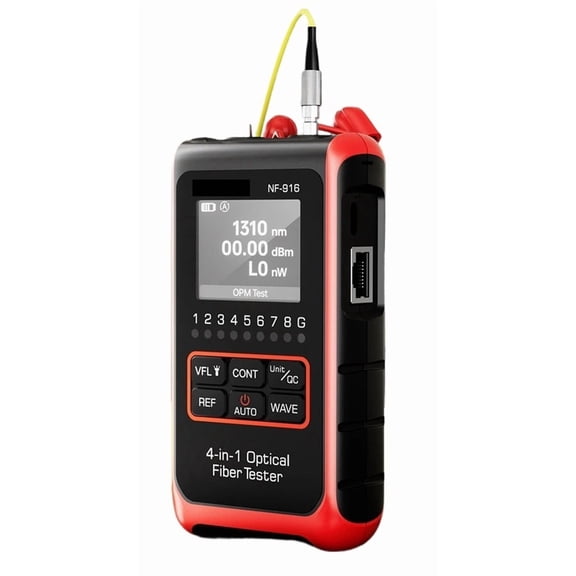 NF-916 4 In 1 Optical Fiber Tester Optical Power Meter VFL REF FC SC ST Visual Fault Locator LCD Display Network Tools ,Accurate
