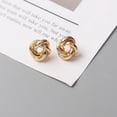 thumbnail image 2 of Pendientes pequeños de Metal para mujer, aretes redondos retorcidos de Color dorado, pequeños e inusuales, joyería de moda, 2 of 4