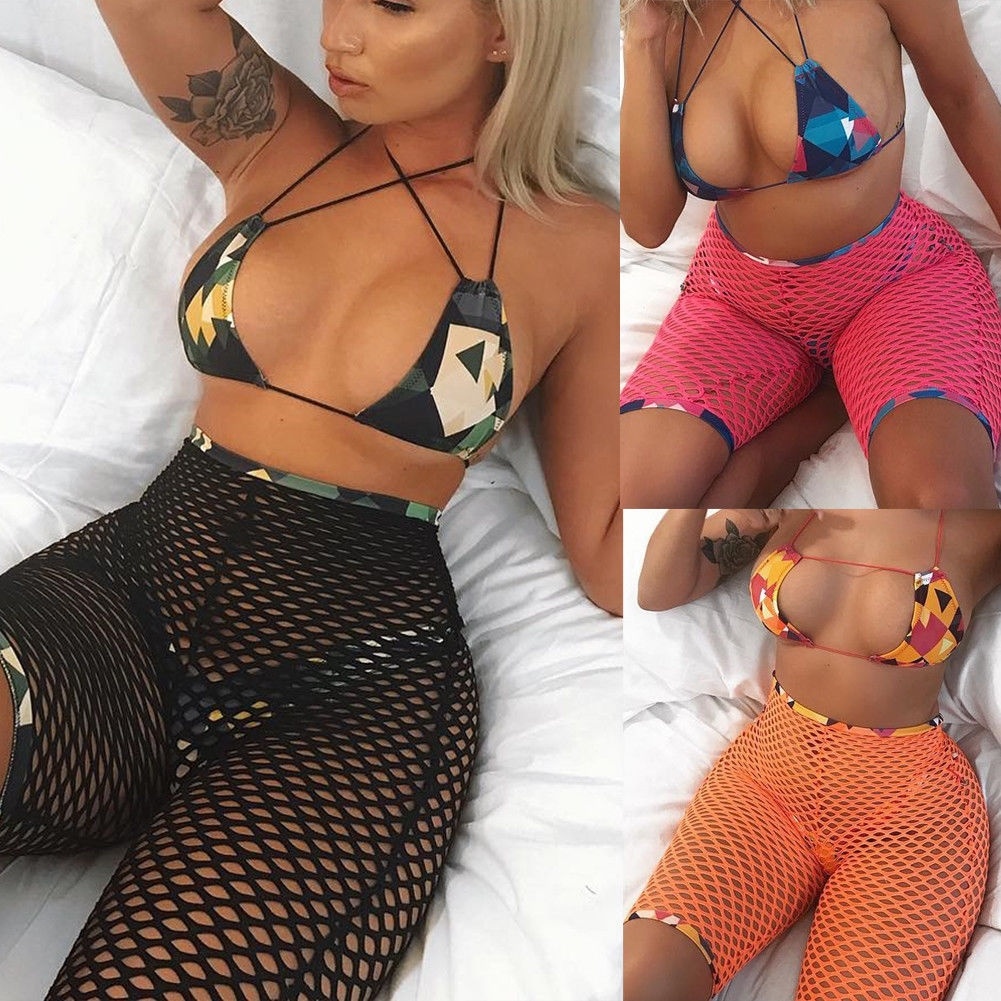 fishnet pants bathing suit