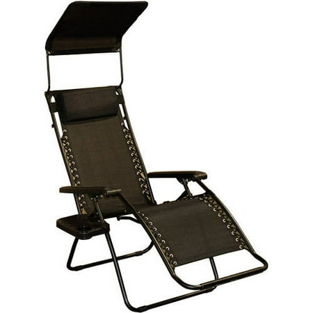 Bliss Hammocks Gravity Free Recliner Zero Gravity Lounge Chair with Sunshade Canopy Adjustable 