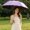 Purple, variant on 8-Rib Manual-Fold Umbrella for Sun Rain, Black-Coating Sun Protection Umbrella, High-Density Waterproof Fabric Magic Water Activated Floral Pattern Design