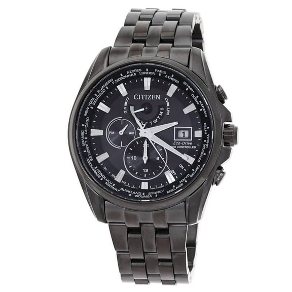 Citizen Perpetual Alarm Chronograph Quartz Black Dial Men's Watch AT9127-80E