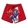 thumbnail image 2 of Women's Football Graphic T-Shirt, Women's Casual Loose Fit Printed Shorts with Pockets - Elastic Waist Drawstring Summer Shorts for Soccer Tournament 2026 Wine Size: XL, 2 of 5
