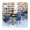 thumbnail image 2 of Regency Kee 48 in. Square Mobile Adjustable Classroom Table- Neo Walnut Top, Grey Base & 4 Andy 18 in. Blue Stack Chairs, 2 of 9
