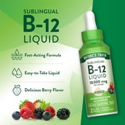 B12 Sublingual Liquid Drops | 10,000 mcg | 2 fl oz | Berry Flavor | Fast Acting | by Nature's Truth