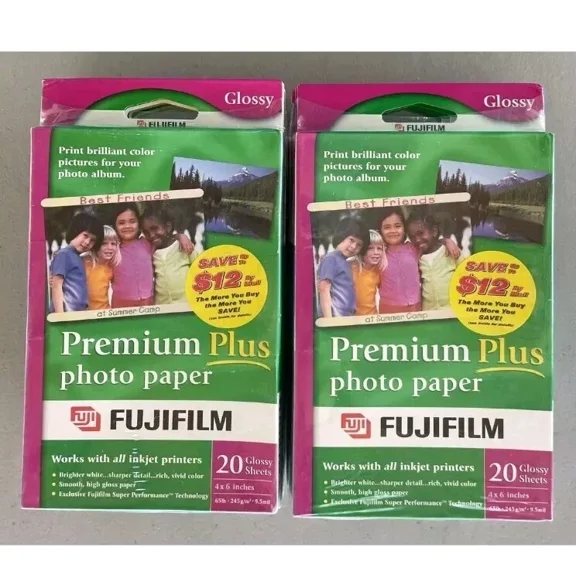 Fujifilm Premium Plus Photo Paper 120 Glossy Sheets 65 Lb 4X6 Inches Inkjet