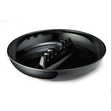 Restaurant Style Large Round Melamine Cigarette Cigar Ashtray - Tabletop Black