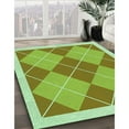thumbnail image 3 of Ahgly Company Machine Washable Indoor Round Transitional Dark Yellow Green Area Rugs, 5' Round, 3 of 7
