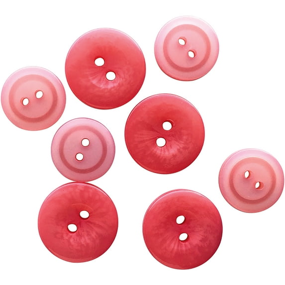 Button Up! Snack Pack Buttons 8/Pkg-Peachy Keen