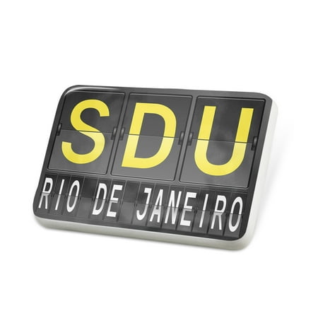 Porcelein Pin SDU Airport Code for Rio de Janeiro Lapel Badge – NEONBLOND
