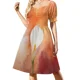 thumbnail image 2 of D20 Dice: Acuarela Arco Iris Vestido corto manga vestido de mujer vestidos de algodón auténtico, 2 of 7