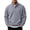 Gray, variant on Mens Cable Knit Sweatshirt 1/4 Snap Stand Collar Pullover Sweatshirt Quarter Button Henley Neck Long Sleeve Sweater