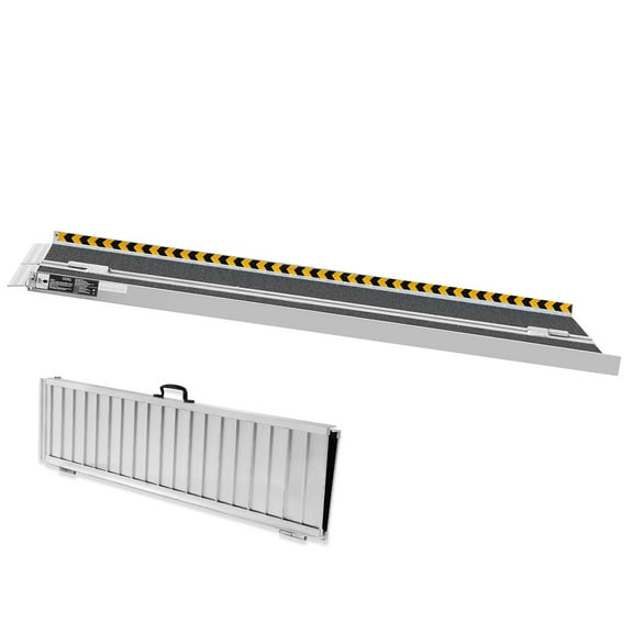 KFFKFF Folding Wheelchair Ramp: A Portable Aluminum Threshold Ramp for Easy Access, 5 ft Long, Supports up to 800 lbs