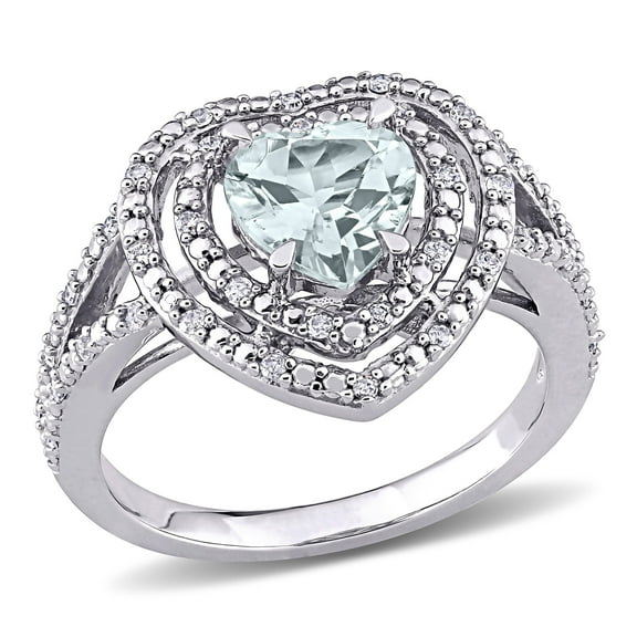 Everly Women's Aquamarine 10k White Gold Ring