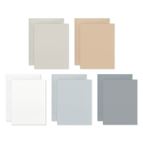 American Greetings All Occasion Blank Single Panel Notes, Gray Hues (5-Colors, 100-Count)