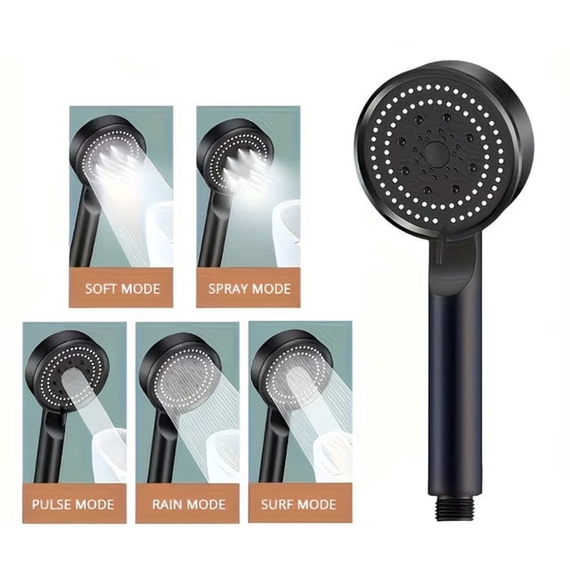 Unbranded Shower Head – Water-Saving – High Pressure – Anti-Limescale – Stainless Steel – Universal – Silver – Includes Installation Set