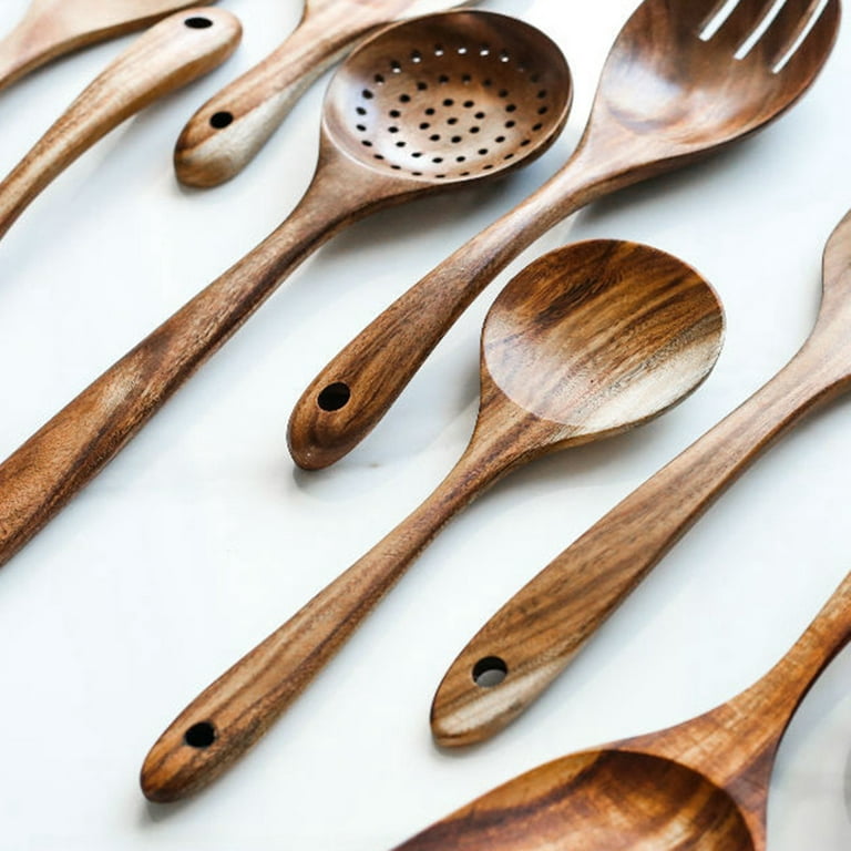 Woodsun Rubber Wood Cutlery Spoon Kitchen Wooden Utensils For Cooking  Kitchenware Utensils 
