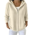 thumbnail image 6 of Womens Ribbed Knit Full Zip Up Hoodie Sweater Slouchy Jacket Long Sleeve with Pockets Casual Cozy Loungewear Fall Fashion 2026 Cardigan, Beige, XXXL, 6 of 6