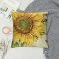thumbnail image 2 of ARISTURING  Oil Painting Watercolor Orange Sunflowers Honeybee Bees Summer Decorative Throw Pillow Cover Case Home Living Room Bed Sofa Car Square, 2 of 5