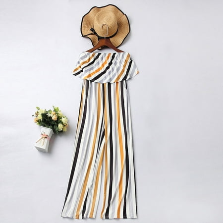 

Cathalem Family Plaid Pajamas Dress And Print Daughter Family Striped Matching Mom Sleeveless Outfits And Pajama Pants Family Suit Yellow Small