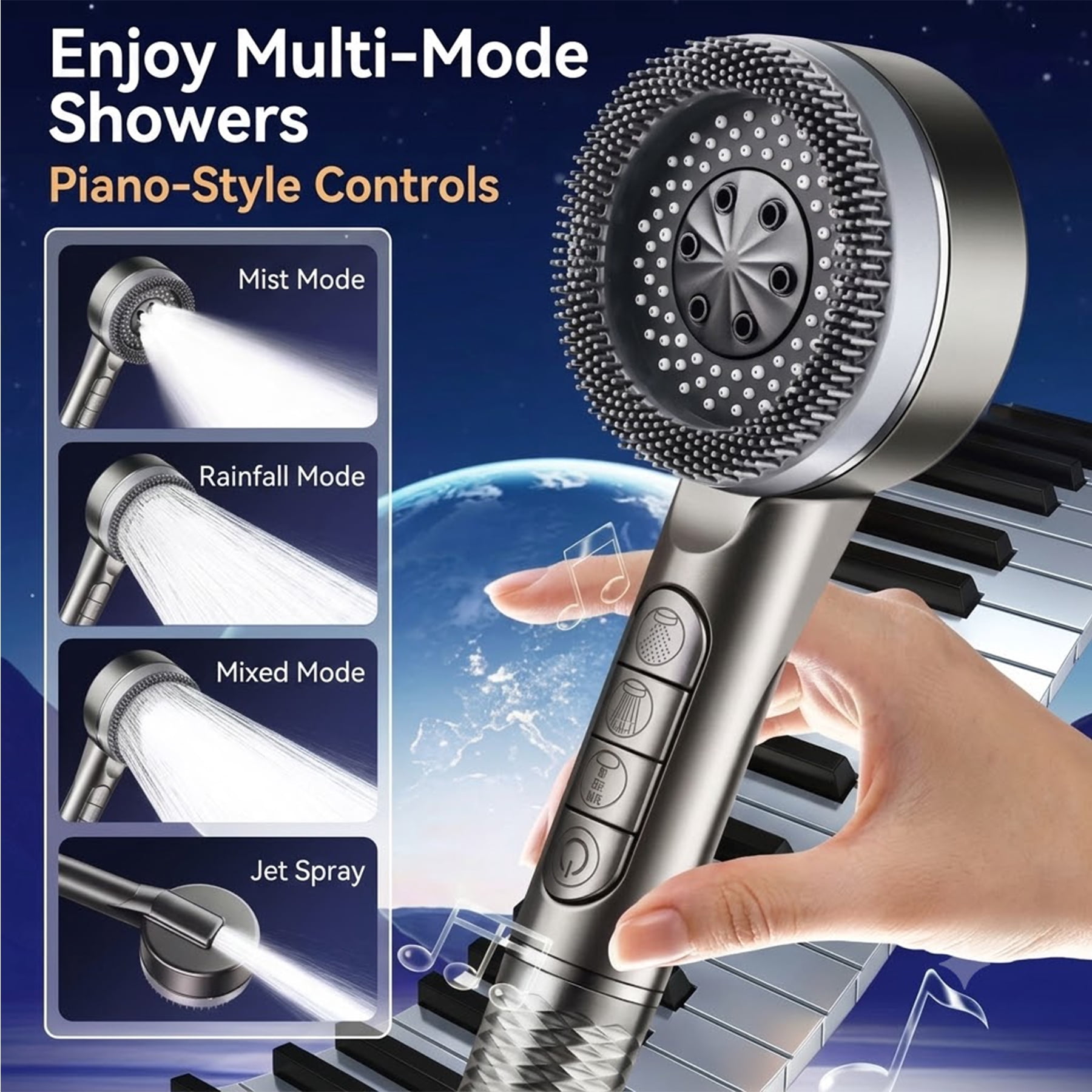 Handheld Shower Head, Multi-Mode High Pressure Showerhead – picture 9