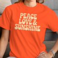thumbnail image 3 of Smartprints Peace Love Sunshine Retro Women's T-Shirt Orange, Cotton, 3XL, 3 of 4
