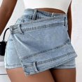 thumbnail image 2 of Ripped Jeans Shorts for Women Summer Juniors Jean Stretchy Mid Waisted Denim Hot Casual Beach Shorts S-5XL, 2 of 4