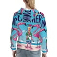 thumbnail image 7 of Lsque Beach Flamingo Trio Pattern Casual Women's Hoodie,Hooded Sweatshirt with Kangaroo Pocket,Pullover Hoodie with Eye-catching Drawstrings-Large, 7 of 7