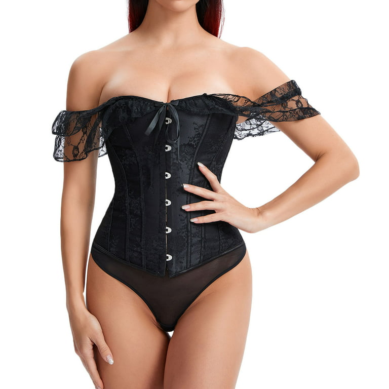 Women's Tight Corset Sexy Solid Skinny Vintage Tunic Corset Tube Waist  Support Body Sculpting Abdominal Tightening Breasted Tops