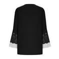 thumbnail image 3 of Asymmetrical Split Hem Tunic Tops for Women Hollow Layered Long Sleeve Loose Blouses Dressy Casual T-Shirts, 3 of 5