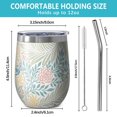 thumbnail image 5 of Floral 12oz Stainless Steel Insulated Wine Tumbler with Lid and Straw – Double Wall Vacuum Mug for Hot & Cold Drinks, 304 Steel Interior, Sweat-Free Design,Thanksgiving,Christmas, Spring,Flower, 5 of 5