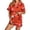 Orange, variant on Gunia Women Halloween Pajamas 2 Piece Cozy Button Up Short Sleeve Tops And Shorts Pjs Jammies Orange L