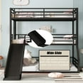 thumbnail image 6 of Alukang Heavy Duty Triple Bunk Bed with Slide, Twin Over Twin Over Full Metal Three Bunk Bed with Ladder and Guardrail, No Box Spring Needed, Easy Assembly, Black, 6 of 9