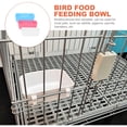 thumbnail image 2 of Comedero para pollitos, bandeja de acero inoxidable, caja de comida para pájaros, plato para animales pequeños, jaula para loros, cuenco para periquitos y colibríes, plato de alimentación con pinza,, 2 of 6