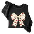 thumbnail image 2 of Goodeals Fleece Womens Crewneck Sweatshirt Oversized Bow Print Pullover Tops Cute Heart Graphic Shirts Valentine's Day Long Sleeve Sweatshirts(Black,M)Online Deals, 2 of 4