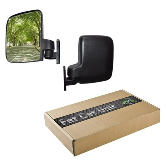 Golf Cart Side Mirrors - 2 Pack - Fits E-Z-GO, Club Car TXT, DS, Drive, G22, Precedent - Foldable, Impact Resistant Rear View Mirrors