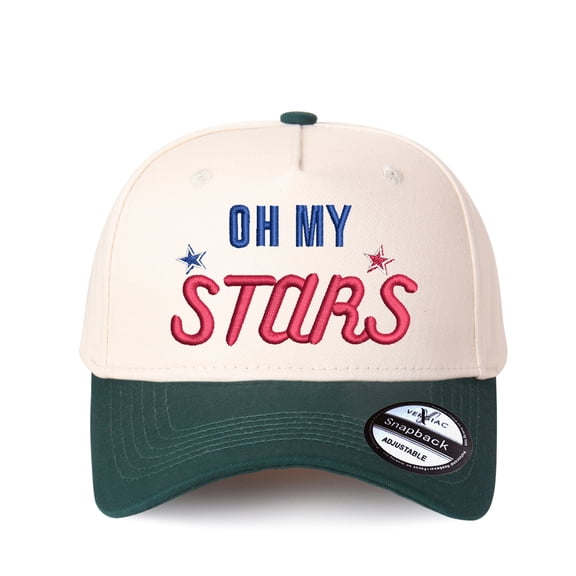 Vergiac OH MY STARS Letter Embroidered Color Block Trucker Hat, Unisex Adjustable Cotton Breathable Fashion Cap for Travel Daily Outdoor Wear