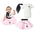 thumbnail image 2 of Hip Hop 50’s Shop Baby/Infant Girls 3 Piece Poodle Skirt Costume Set (12 Month Light Pink), 2 of 6