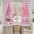 thumbnail image 3 of Pink Christmas Trees Sheer Curtains 72 Inches Long, Leopard Print Xmas Tree Winter Plaid Light Filtering Window Curtains for Living Room, Rod Pocket Voile Sheer Curtain Drapes, 52"Wx72"L, 2 Panels, 3 of 9