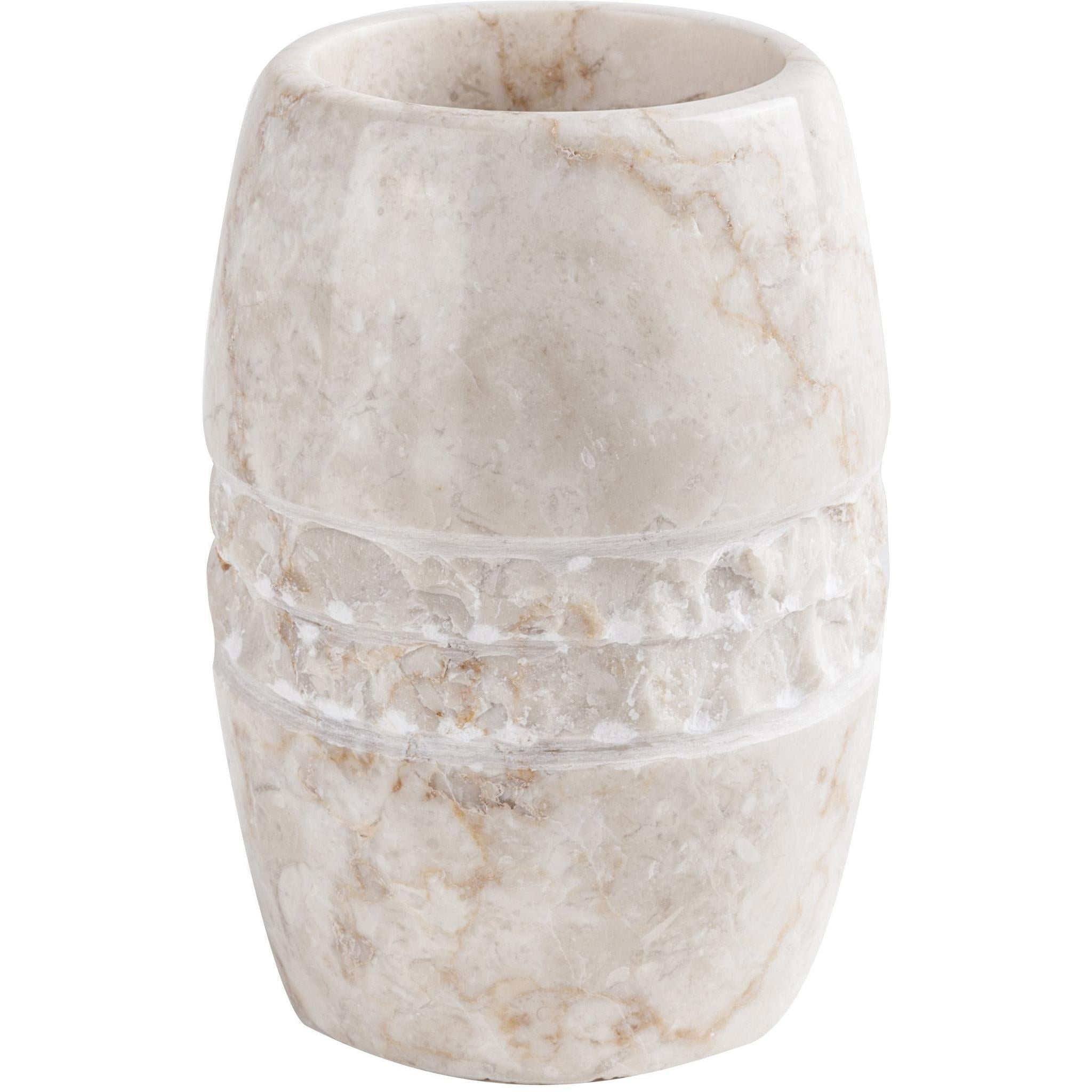 CP Merapi Round Toothbrush Toothpaste Holder Tumbler, Marble