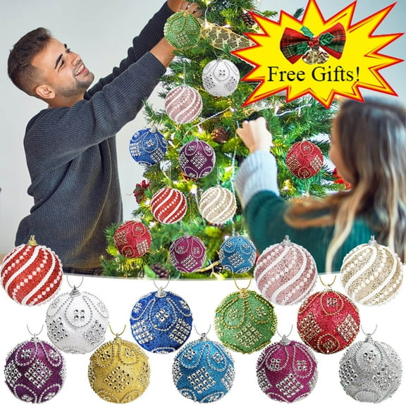 Christmas Savings! Caoblia Christmas Ball Ornaments 2.4 Inch Clear Shatterproof Plastic Decorative Christmas Ball for Xmas Tree Decor Holiday Party Wedding Decor Supplies, Christmas Decorations