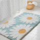 thumbnail image 1 of Bathroom Rug, White Flower, Blue Bath Mat, Fluffy Microfibre, NonSlip, QuickDrying, Washable, 50 x 80 cm, 1 of 5