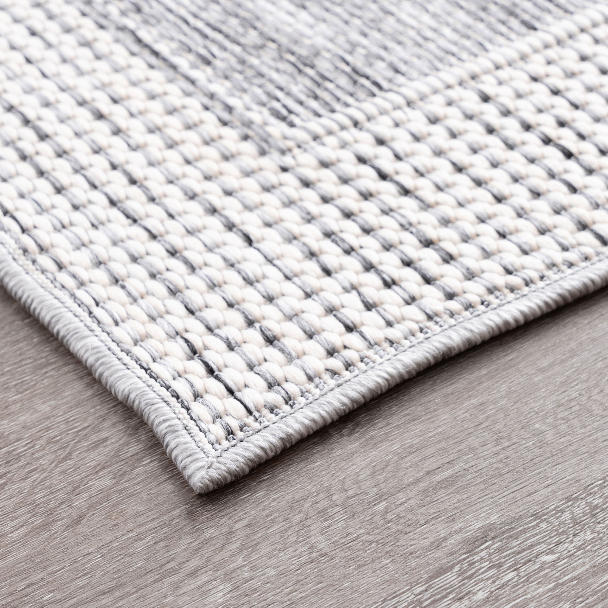 Bliss Rugs Bailey Transitional 2' x 7' Gray and White Indoor Outdoor Area Rug