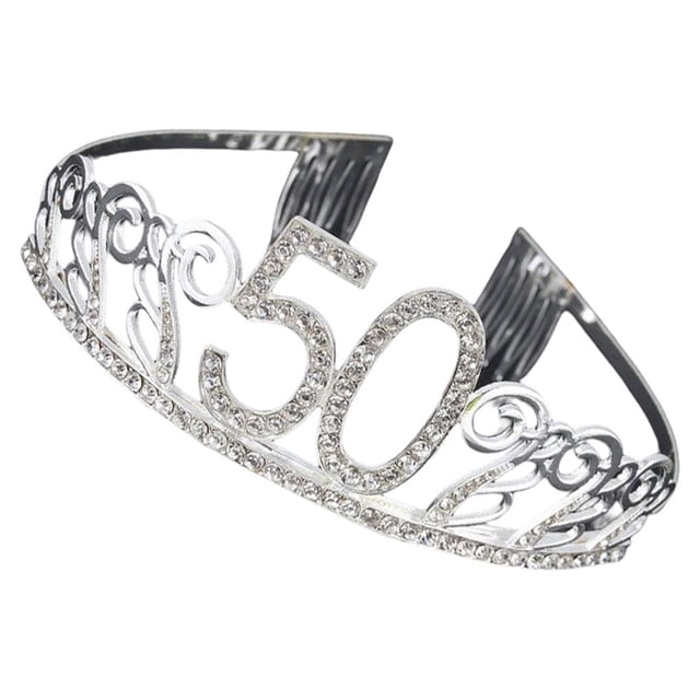 Sonducket Decoración de tocado de cumpleaños, accesorios de peluquería brillantes, adorno de corte de pelo, diadema de celebración para chicas Accesorio para el cabello cincuenta Sonducket AP011164-07