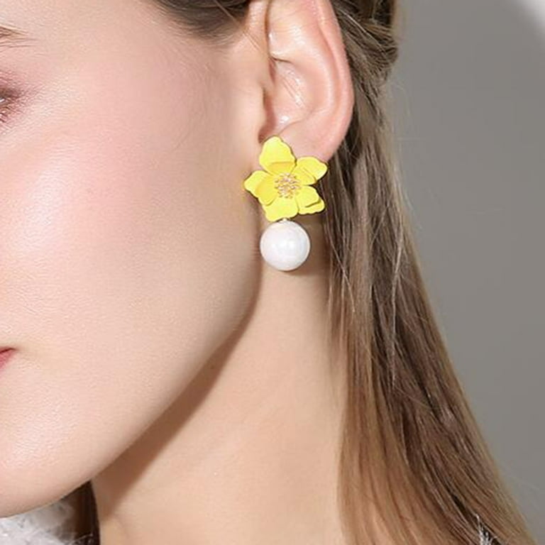 Big flower deals earrings