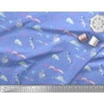 thumbnail image 3 of Soimoi Blue Cotton Duck Fabric Cloud & Unicorn Animal Print Fabric by the Yard 42 Inch Wide, 3 of 3