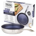 thumbnail image 1 of Viking 3-Ply Non Stick Frying Pan, 8 Inch Hybrid Plus Stainless Steel Kitchen Cookware, Silver, 1 of 7