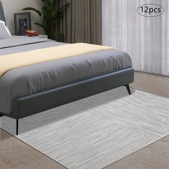 12pcs Gray EVA Foam 60x60cm Splicing Floor Mat Non-Slip Shock Absorption Crawling Mat