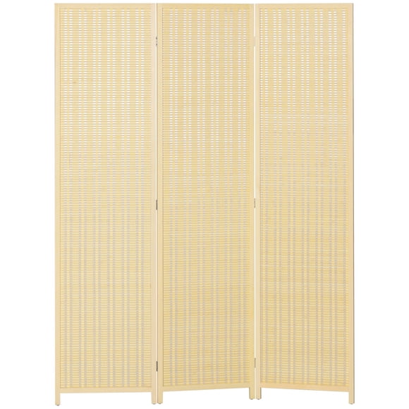 3-Panel Woven Bamboo Room Divider | Natural Wood Privacy Screen for Living Room, Bedroom & Office | 53.1" x 70.9"