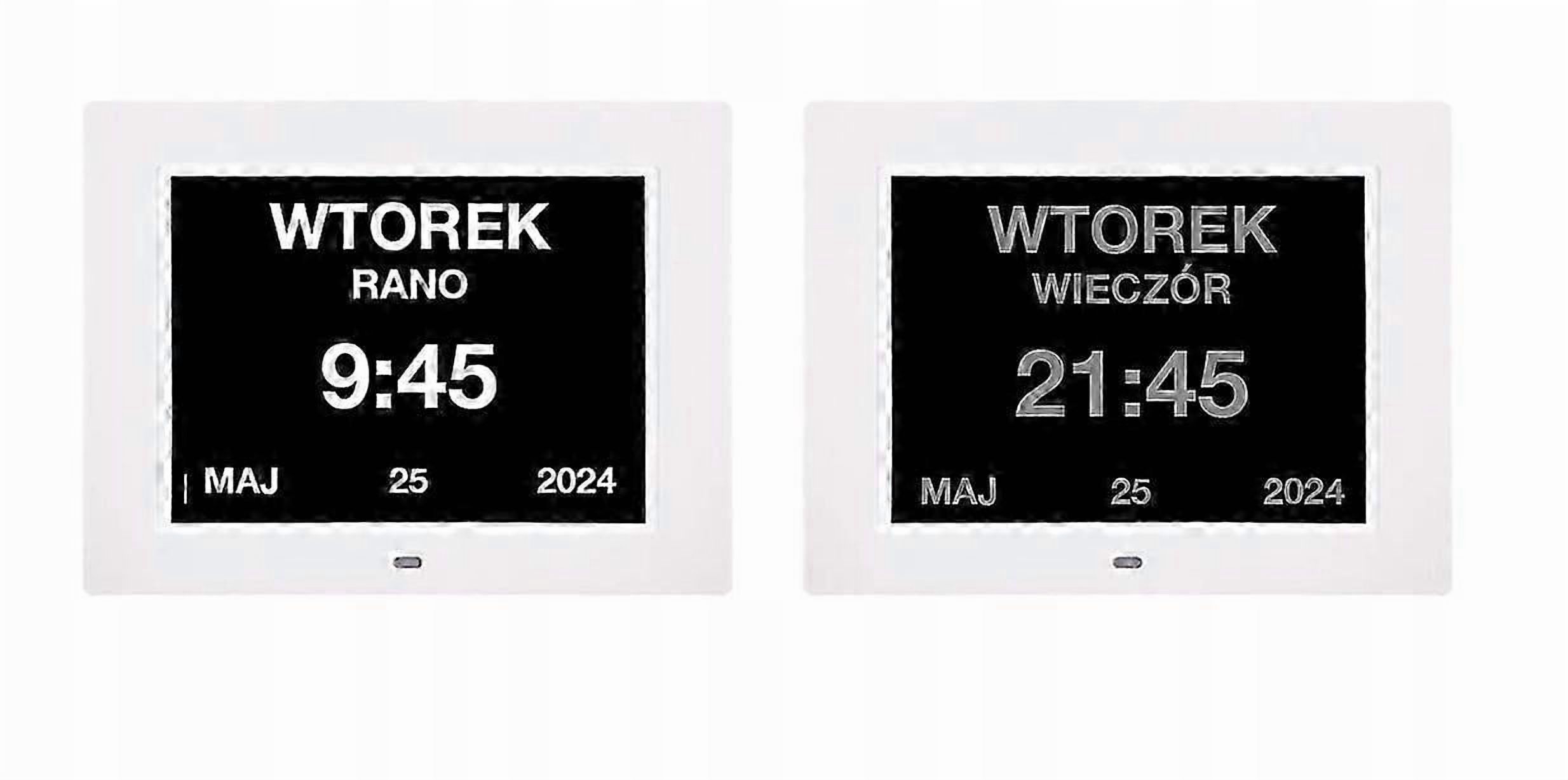Digital Calendar Clock In Polish Electronic Alarm Clock Medicines 8 Languages